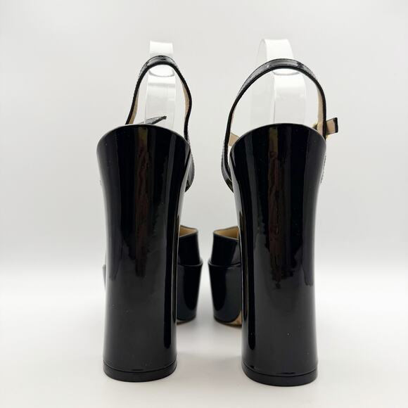 Stuart Weitzman Womens Skyhigh 145 Ankle Strap Pump US 9.5 Black Leather NWOB - Picture 7 of 10